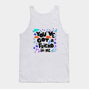 you have friends so enjoy this life ecopop lettering wallpaper art Tank Top